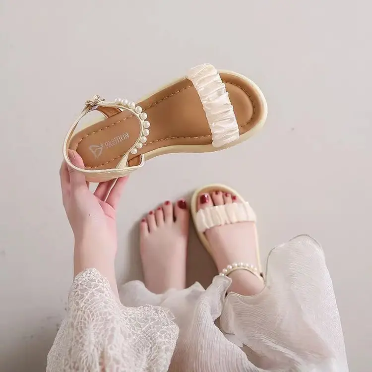 Women's Pearl Strap Flat Sandals Summer 2024