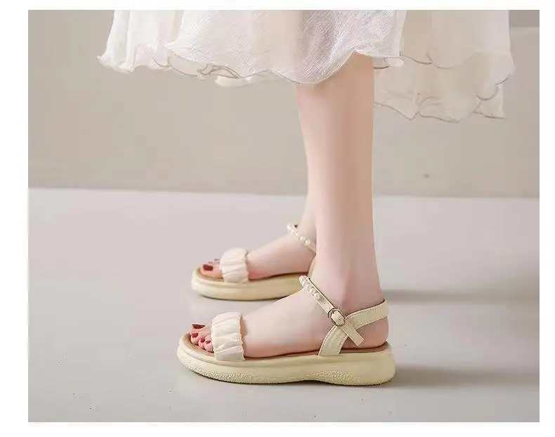 Women's Pearl Strap Flat Sandals Summer 2024 — feature 10