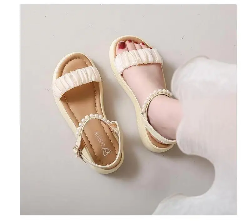 Women's Pearl Strap Flat Sandals Summer 2024 — feature 8