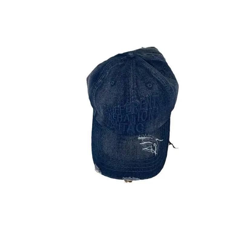 Vintage Letter Embroidered Denim Caps for Men - Image 11