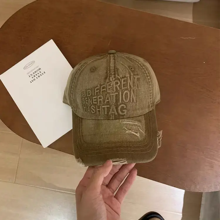 Vintage Letter Embroidered Denim Caps for Men — feature 10