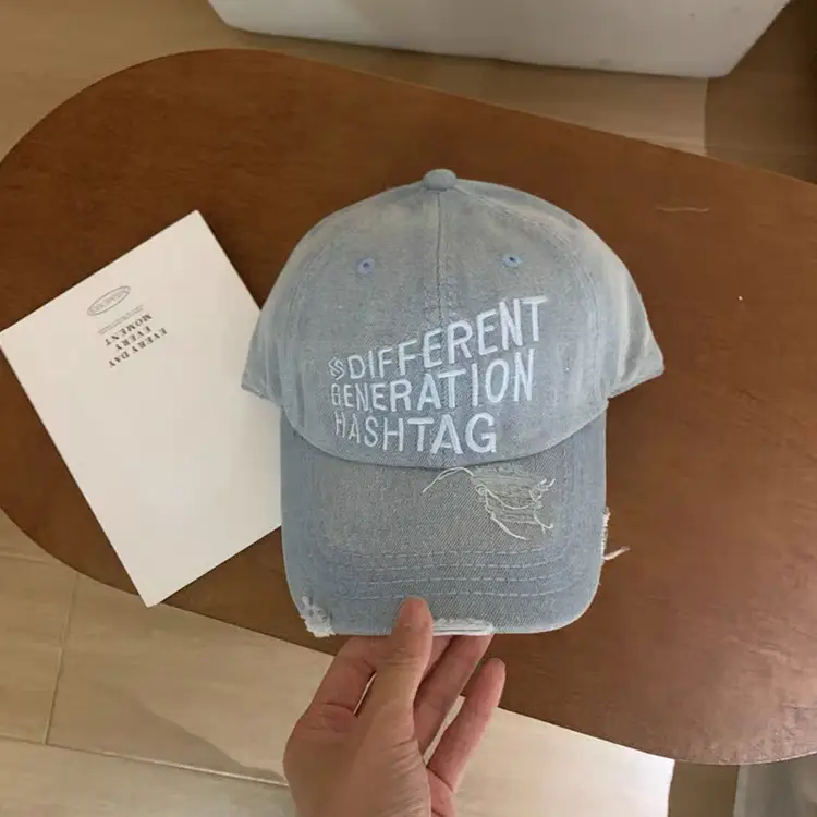 Vintage Letter Embroidered Denim Caps for Men — feature 7