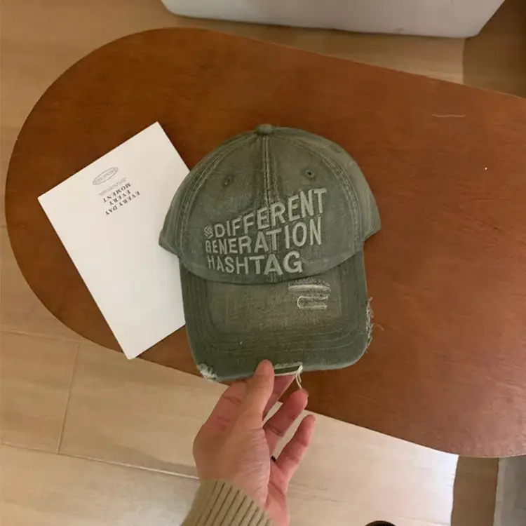 Vintage Letter Embroidered Denim Caps for Men — feature 8