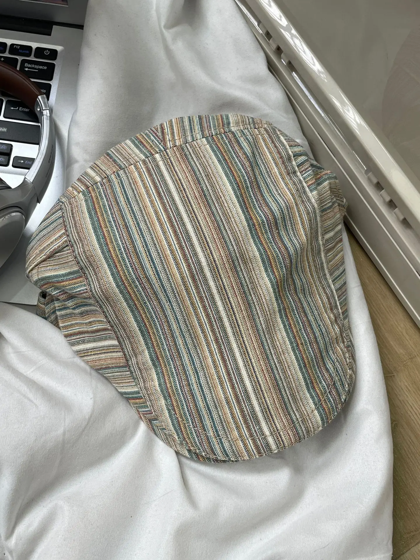 Summer Plaid Forward Cap for Women Men Cotton Linen