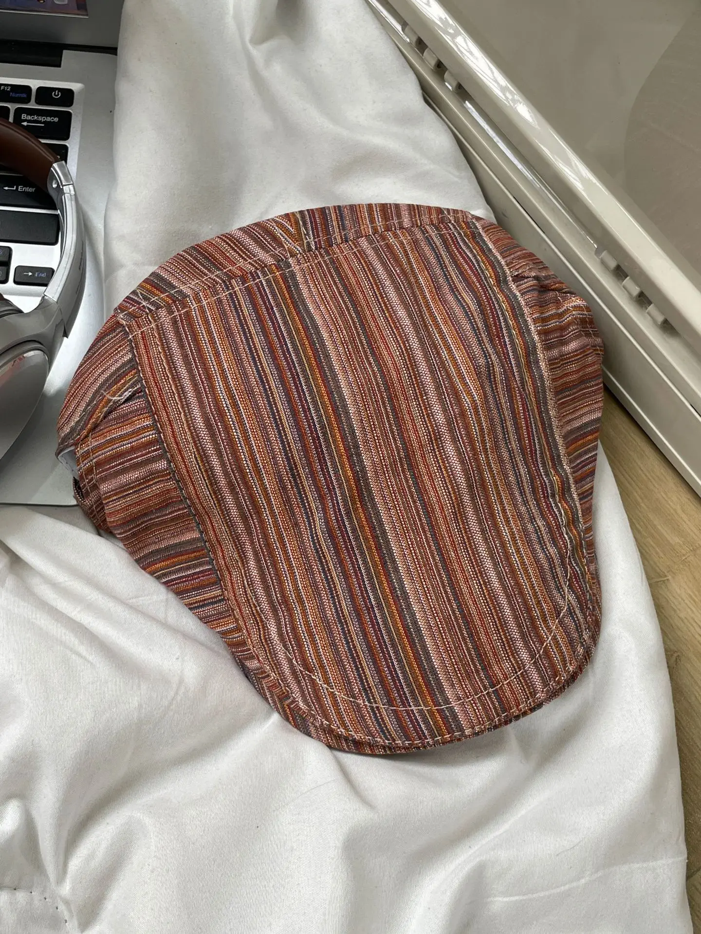 Summer Plaid Forward Cap for Women Men Cotton Linen
