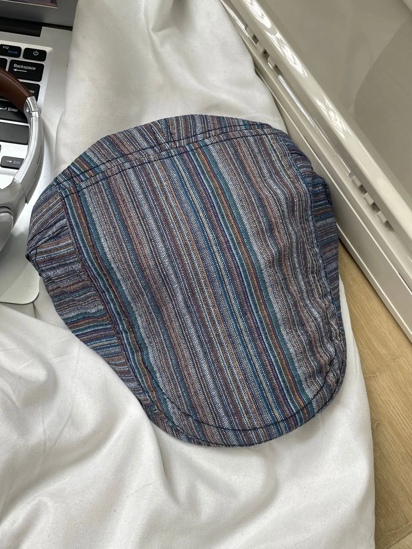 Summer Plaid Forward Cap for Women Men Cotton Linen