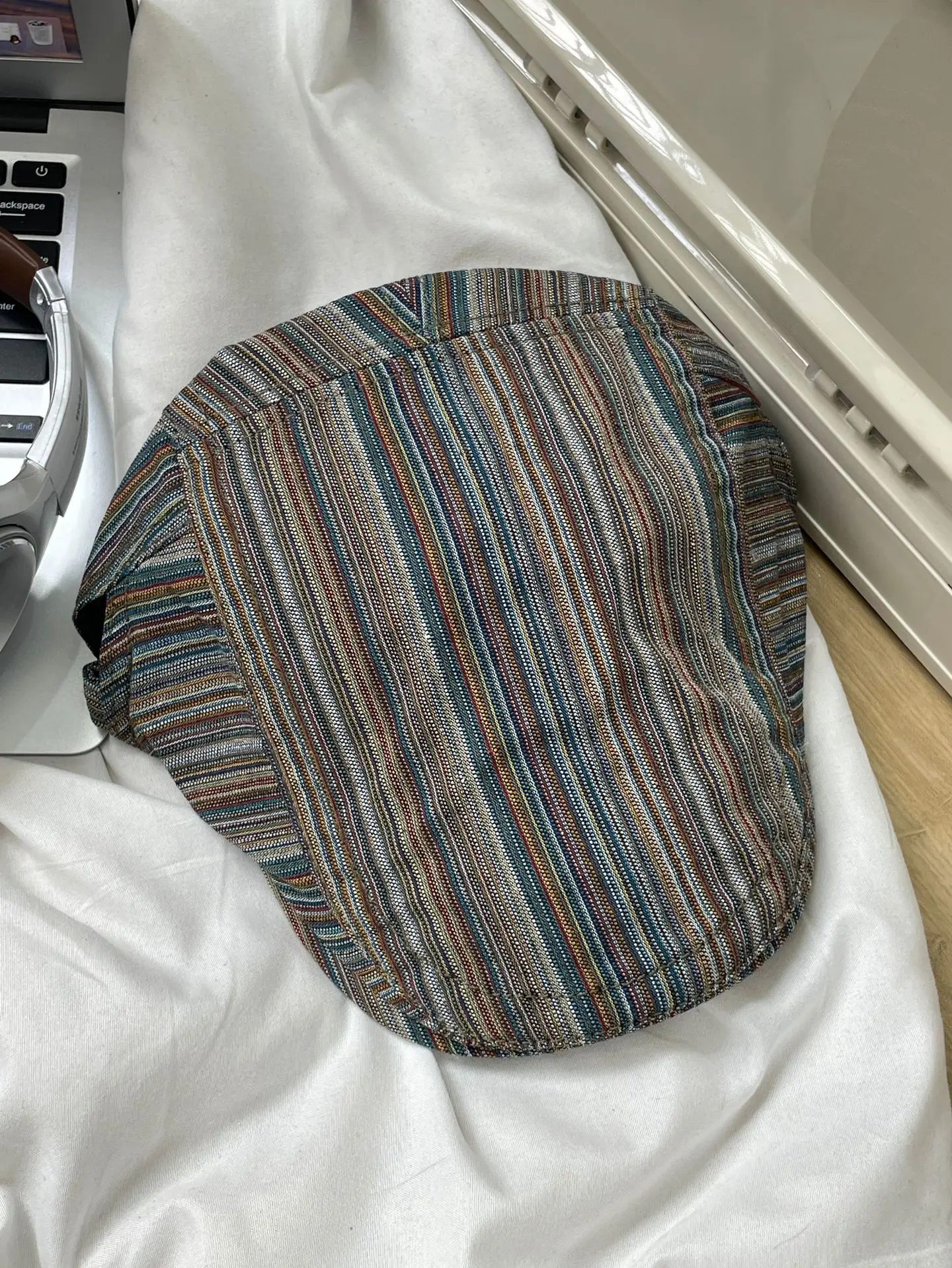 Summer Plaid Forward Cap for Women Men Cotton Linen