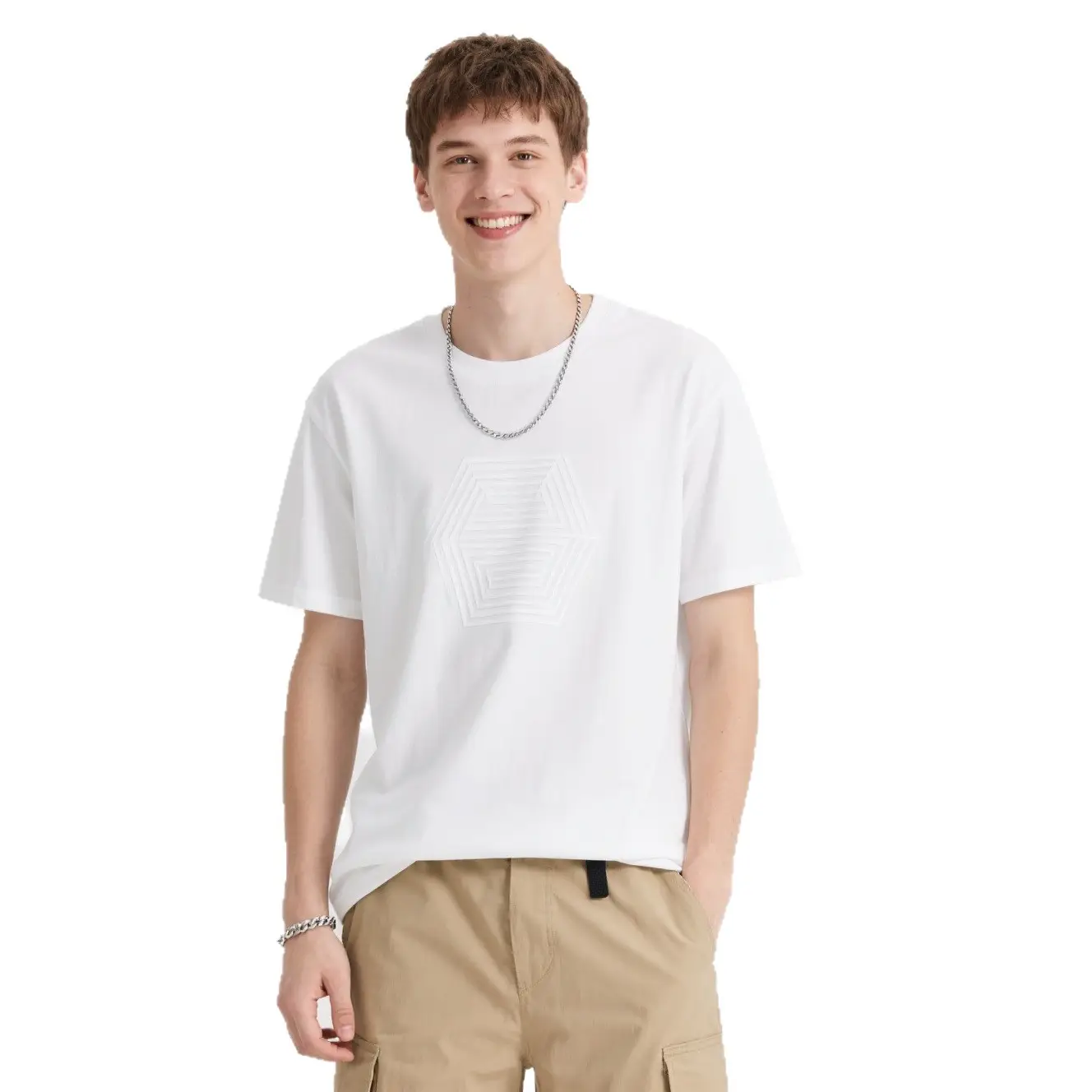 Pure Cotton Loose Fit T-Shirt Cream