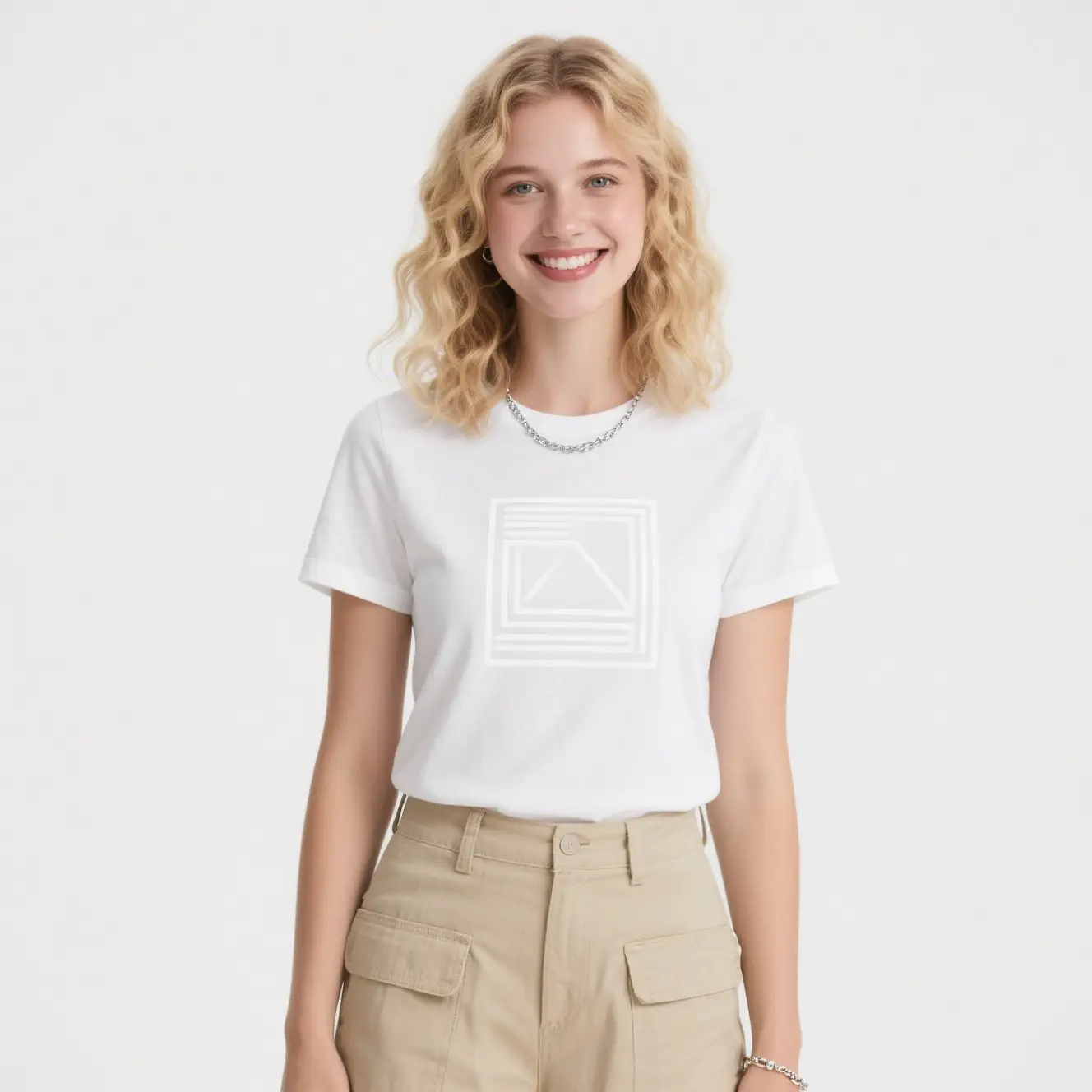 Pure Cotton Loose Fit T-Shirt Cream — feature 12