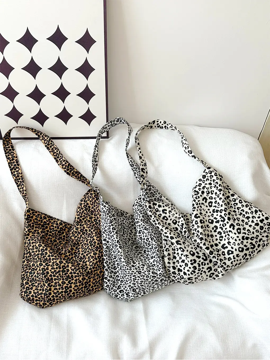 Leopard Print Crossbody Bag for Women Large Capacity
