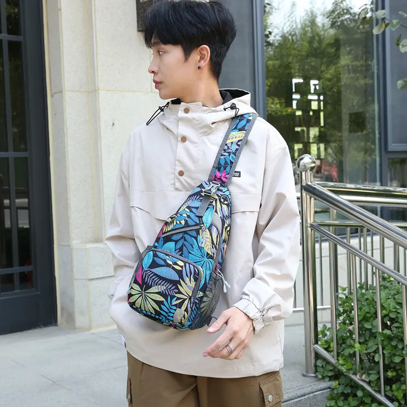 Men's Blue Oxford Crossbody Bag with Anti-Splash Design - Image 11