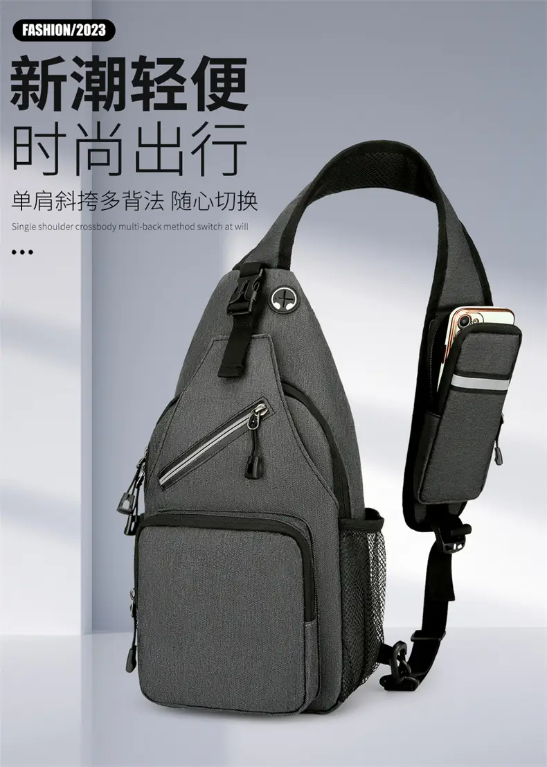 Men's Blue Oxford Crossbody Bag with Anti-Splash Design — feature 1