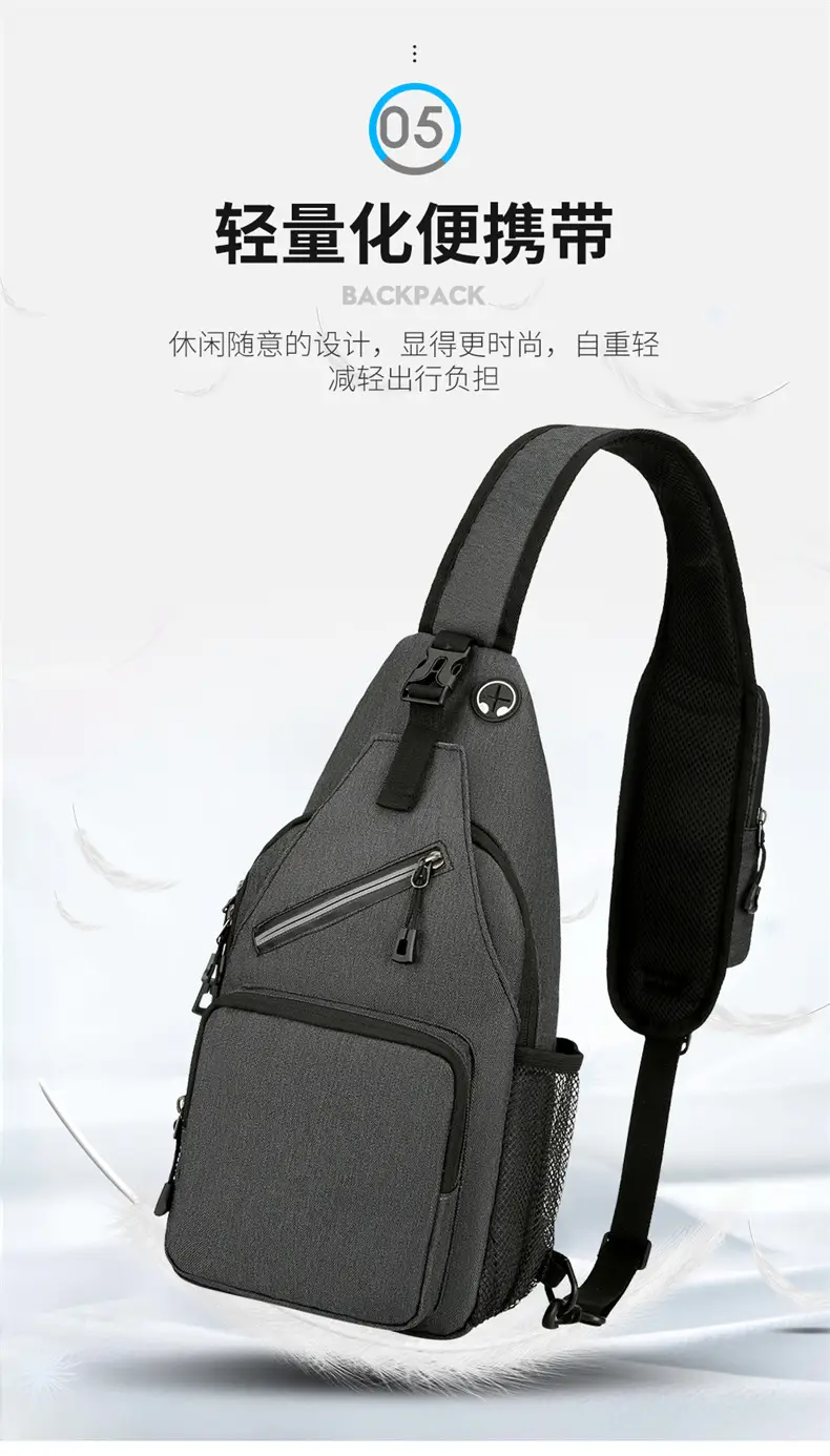 Men's Blue Oxford Crossbody Bag with Anti-Splash Design — feature 13
