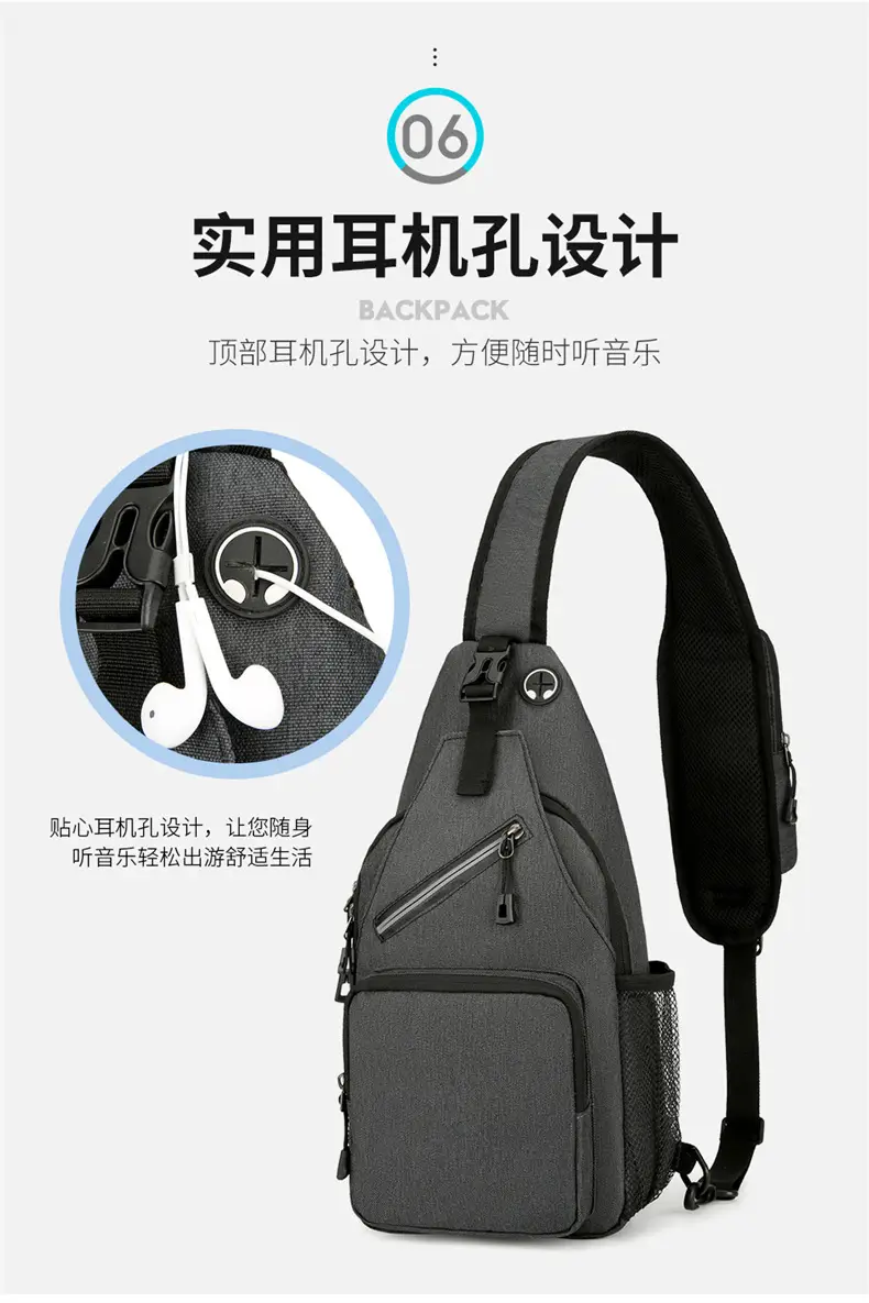 Men's Blue Oxford Crossbody Bag with Anti-Splash Design — feature 14