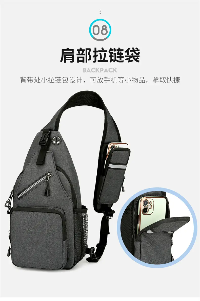 Men's Blue Oxford Crossbody Bag with Anti-Splash Design — feature 16