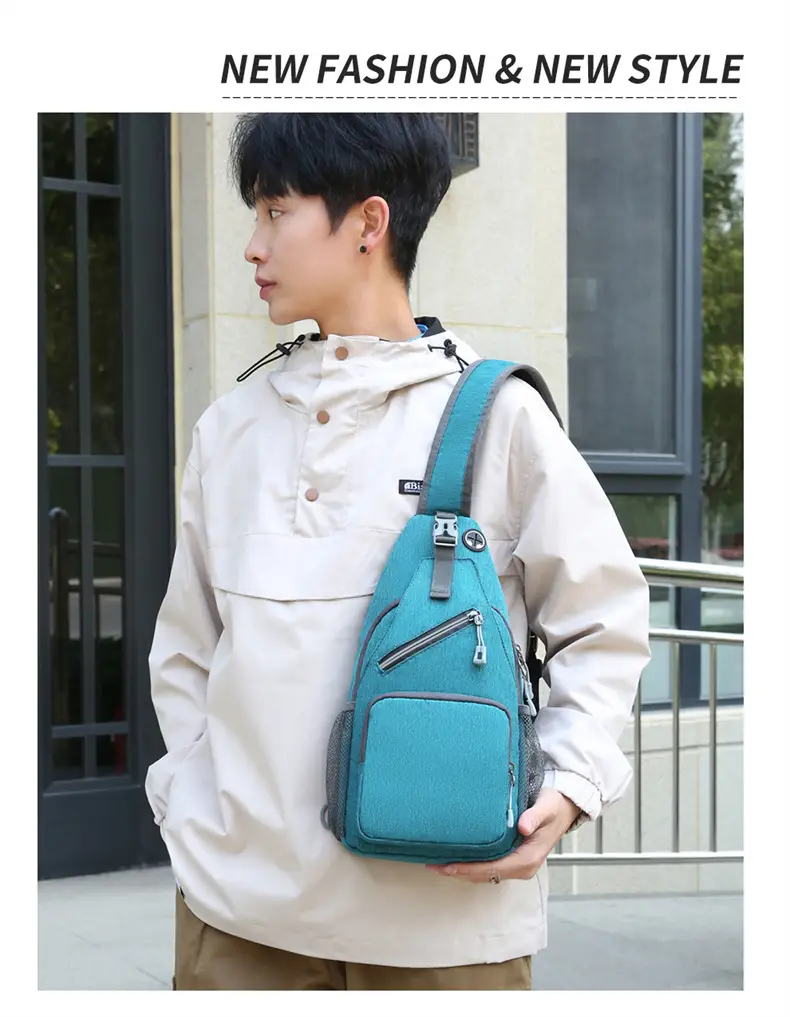 Men's Blue Oxford Crossbody Bag with Anti-Splash Design — feature 22