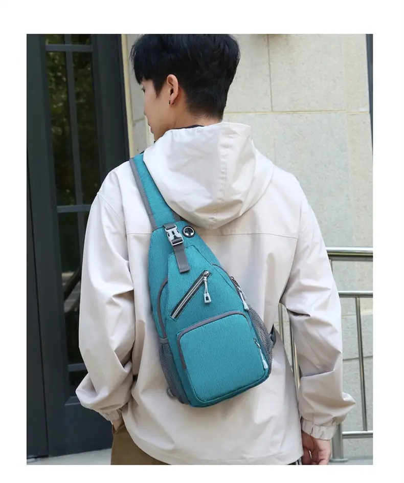 Men's Blue Oxford Crossbody Bag with Anti-Splash Design — feature 24