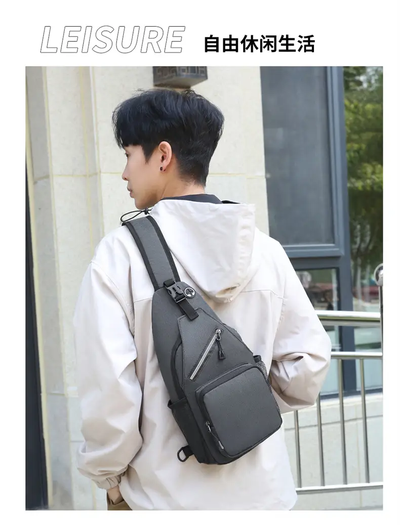 Men's Blue Oxford Crossbody Bag with Anti-Splash Design — feature 26