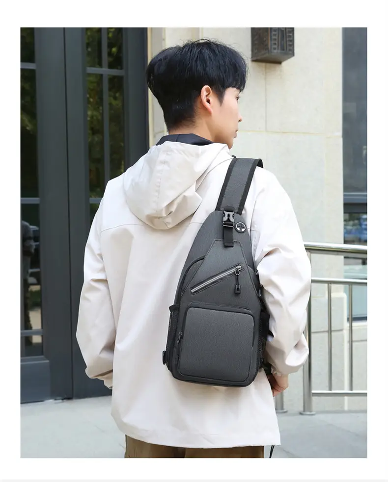 Men's Blue Oxford Crossbody Bag with Anti-Splash Design — feature 28