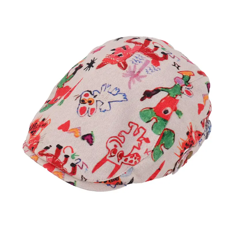 Japanese Children's Fun Graffiti Beret Cap Forward Duckling Tone Hat - Image 6