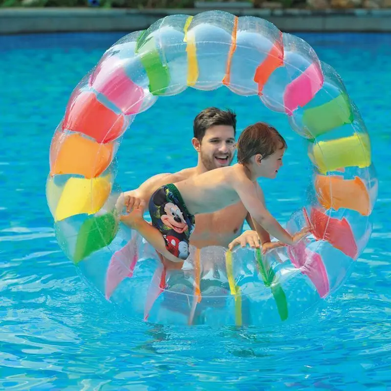 in stock pvc color inflatable roller colorful inflatable roller children's swimming pool crawling roller toy parent-child interaction