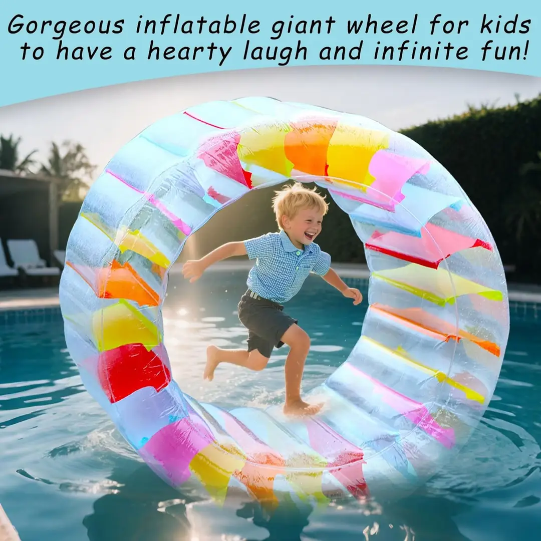 in stock pvc color inflatable roller colorful inflatable roller children's swimming pool crawling roller toy parent-child interaction