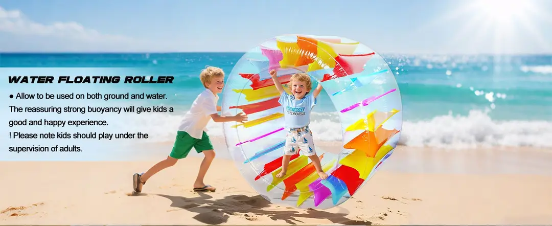 in stock pvc color inflatable roller colorful inflatable roller children's swimming pool crawling roller toy parent-child interaction — feature 5