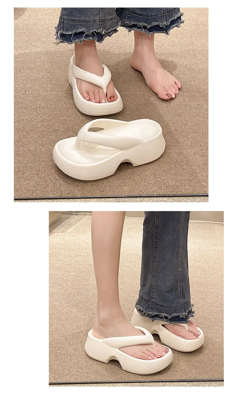 New Slip-on Feeling Flip-Flops Women's Summer Thick Bottom EVA Outer Wear Non-slip Soft Trendy Instagram Style Beach Sandals — feature 6