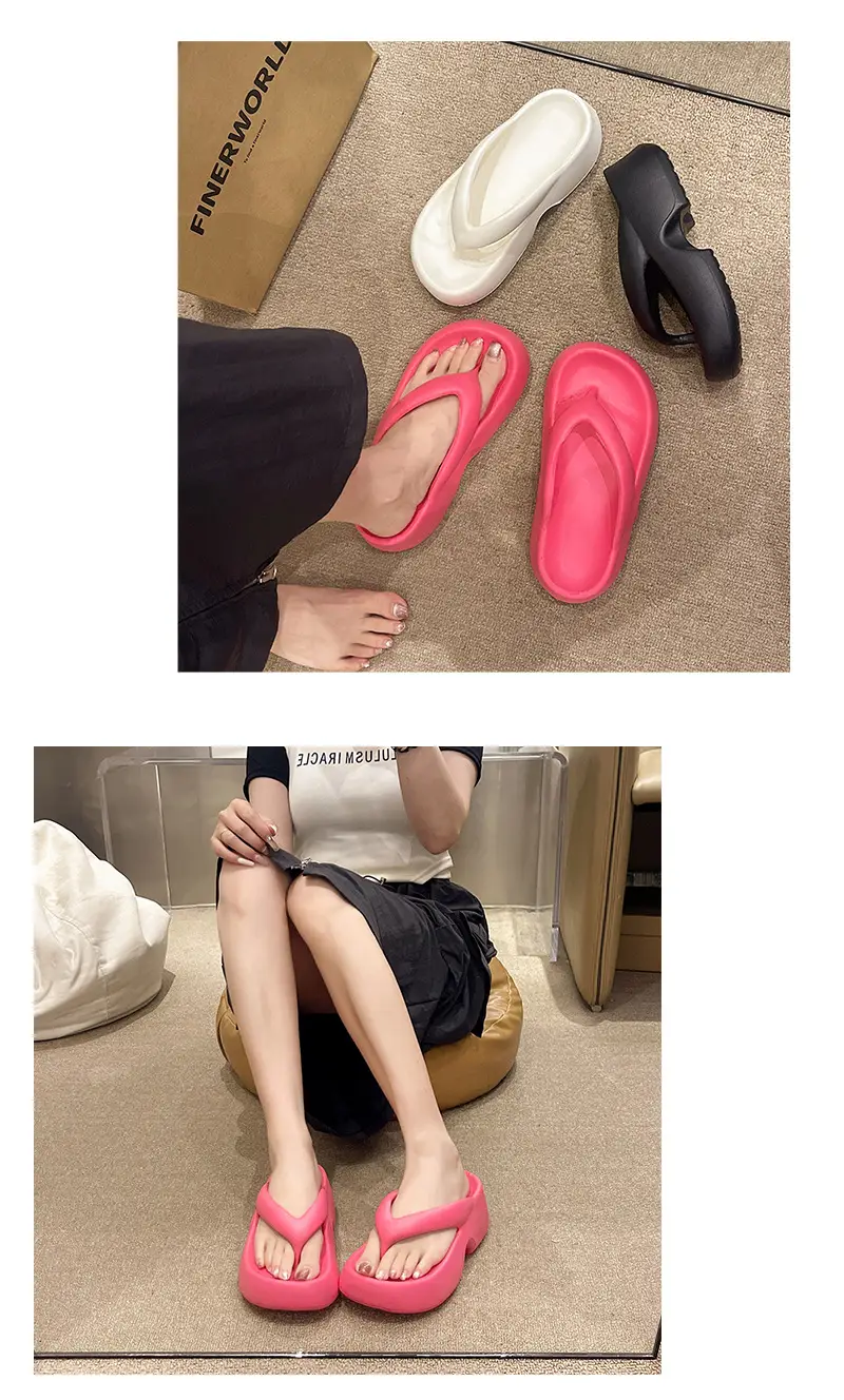 New Slip-on Feeling Flip-Flops Women's Summer Thick Bottom EVA Outer Wear Non-slip Soft Trendy Instagram Style Beach Sandals — feature 9