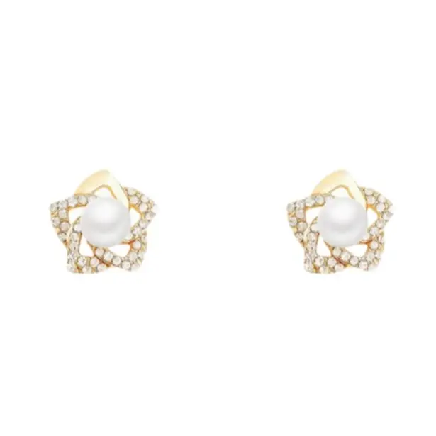 Pearl Flower Earrings for Women Light Luxury High End Design - Image 6
