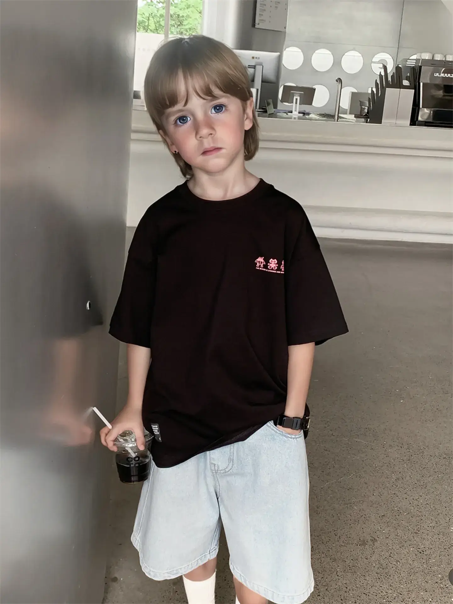 2024 Boys Summer Dress Korean Style Crewneck T-Shirt - Image 4