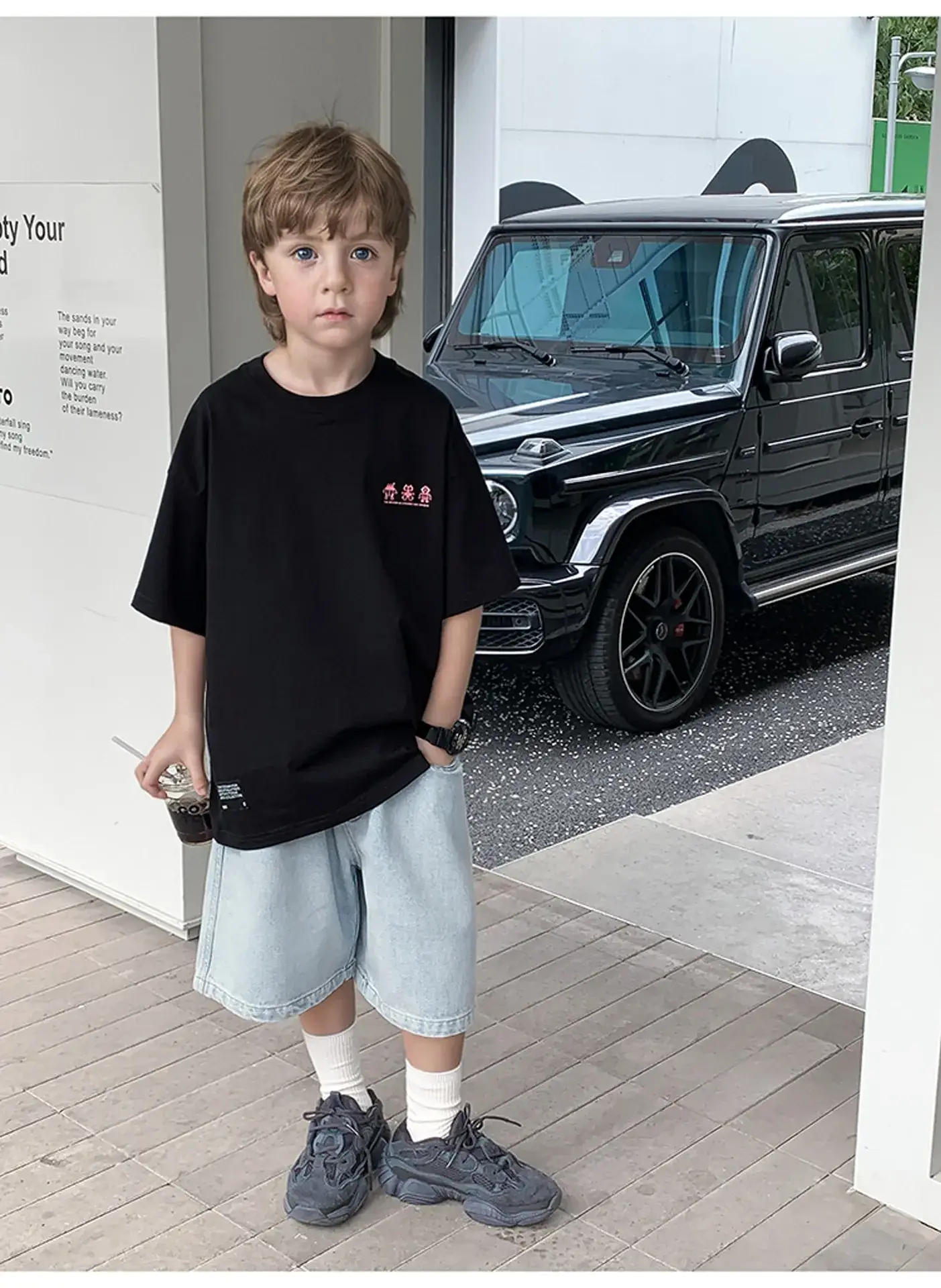 2024 Boys Summer Dress Korean Style Crewneck T-Shirt — feature 15