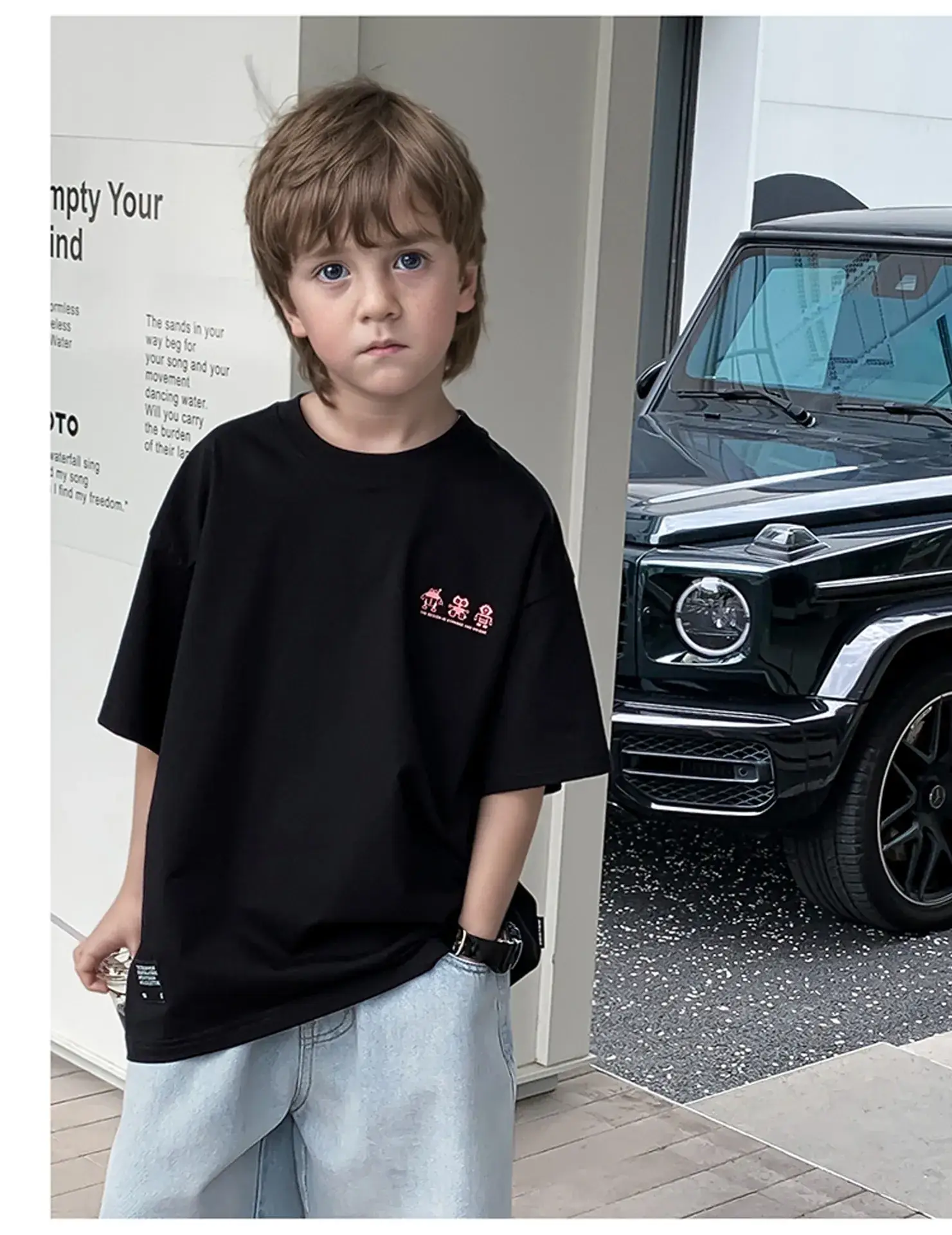 2024 Boys Summer Dress Korean Style Crewneck T-Shirt — feature 17