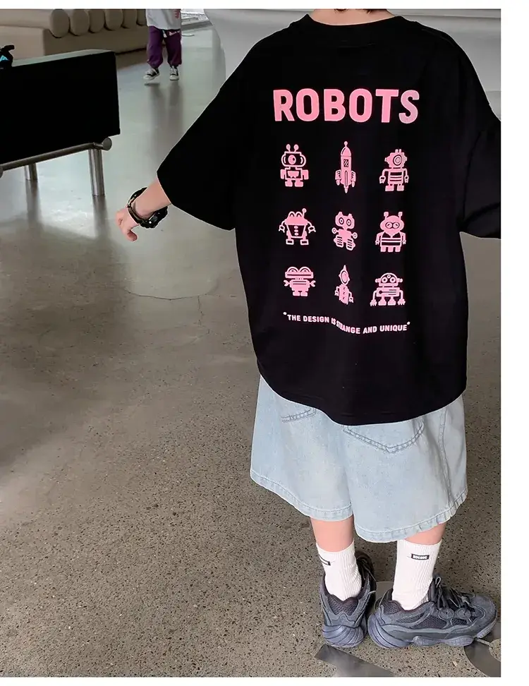 2024 Boys Summer Dress Korean Style Crewneck T-Shirt — feature 24