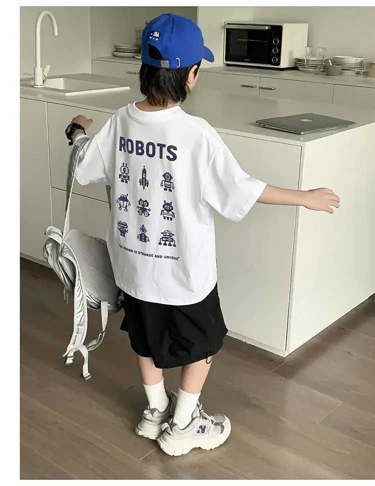 2024 Boys Summer Dress Korean Style Crewneck T-Shirt — feature 27