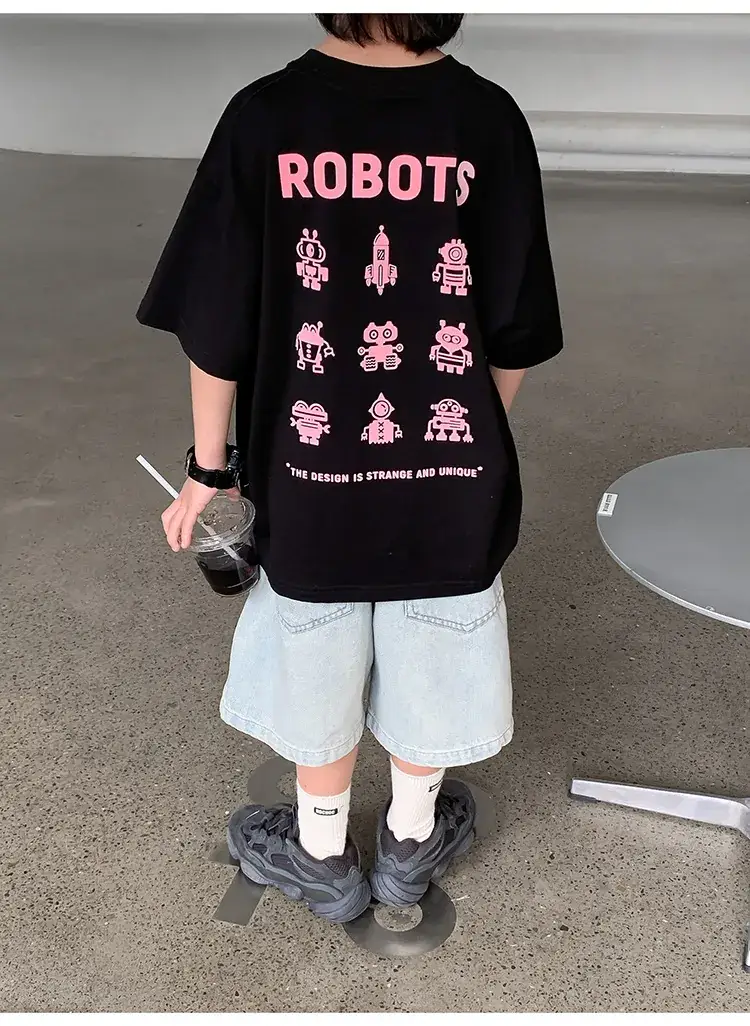 2024 Boys Summer Dress Korean Style Crewneck T-Shirt — feature 33