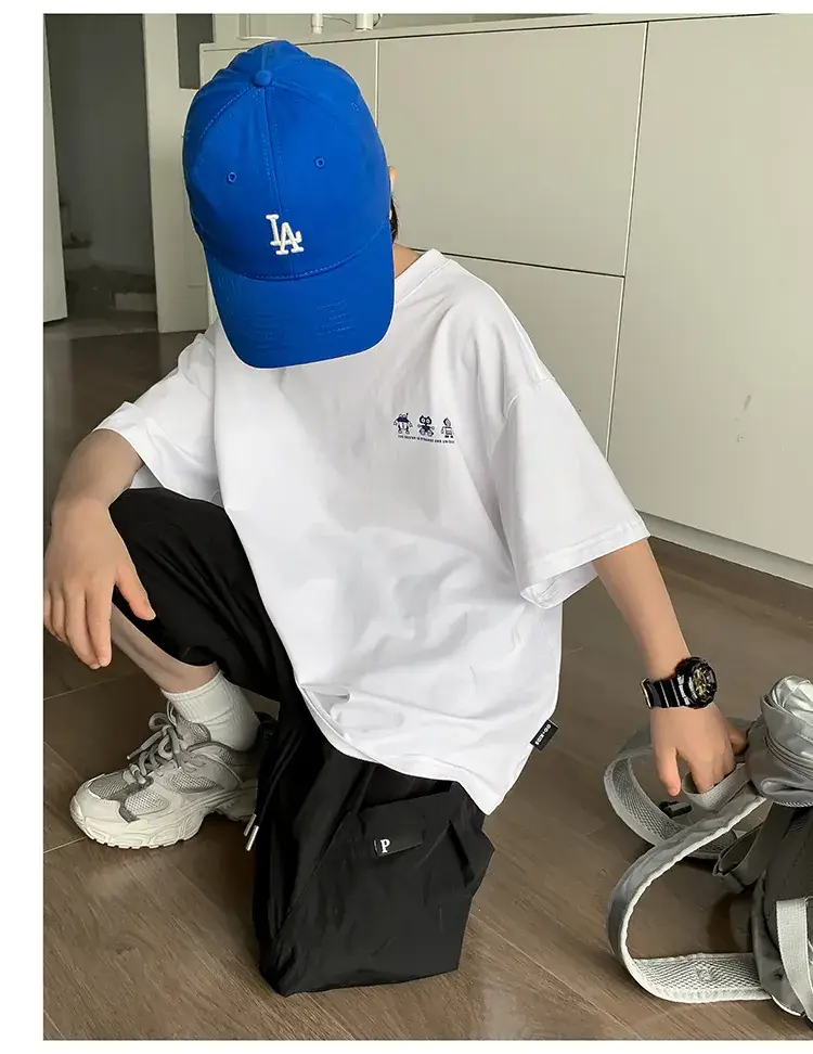 2024 Boys Summer Dress Korean Style Crewneck T-Shirt — feature 34
