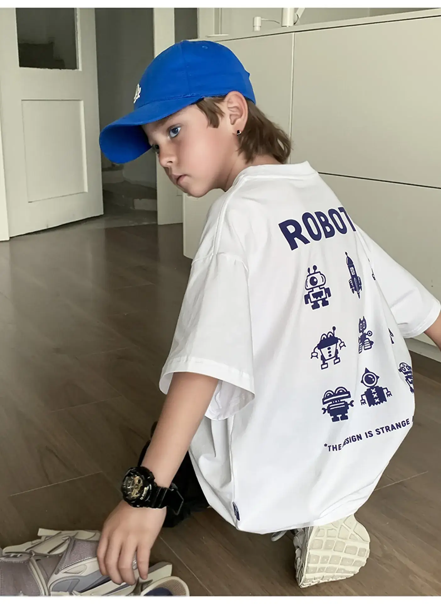 2024 Boys Summer Dress Korean Style Crewneck T-Shirt — feature 35