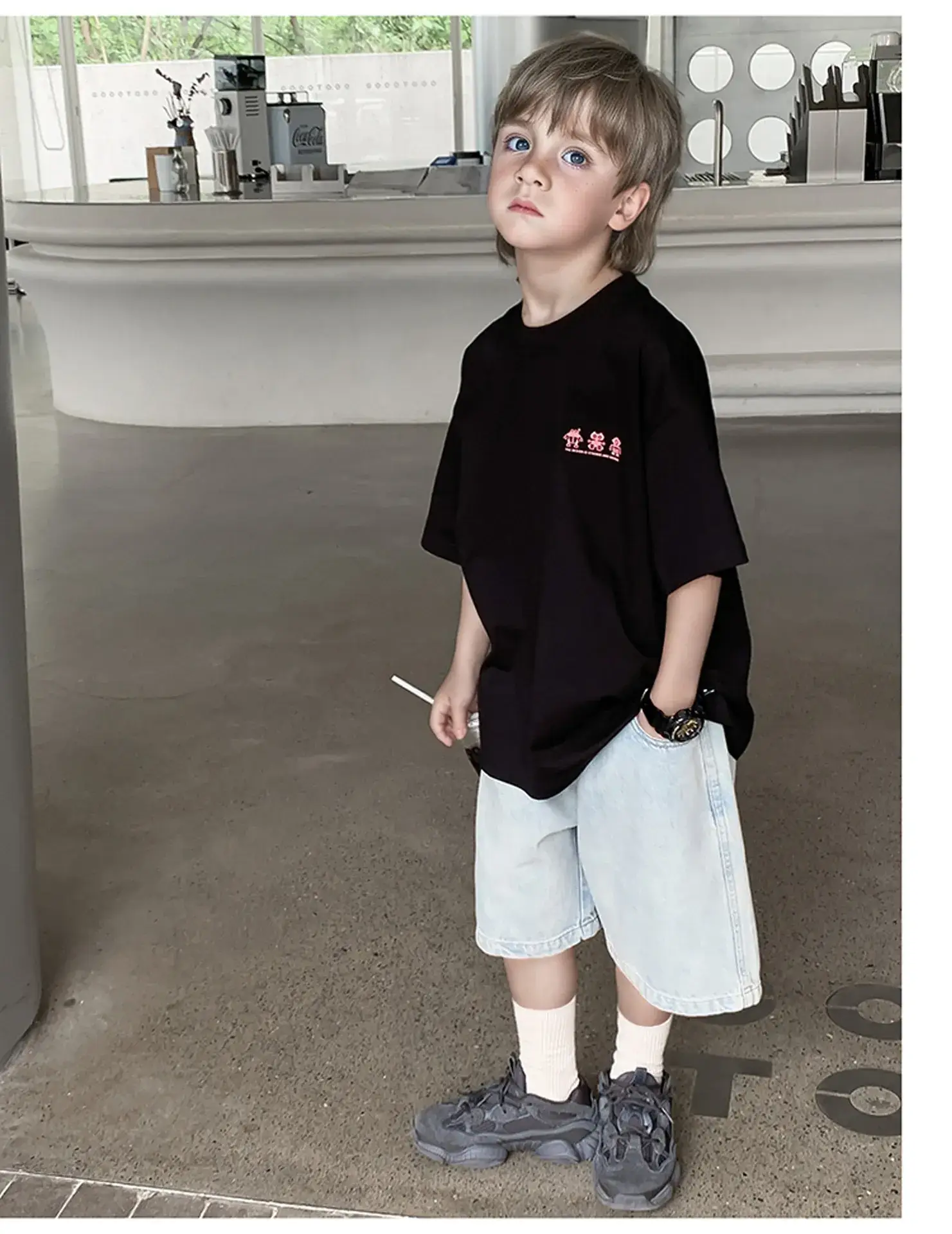 2024 Boys Summer Dress Korean Style Crewneck T-Shirt — feature 36