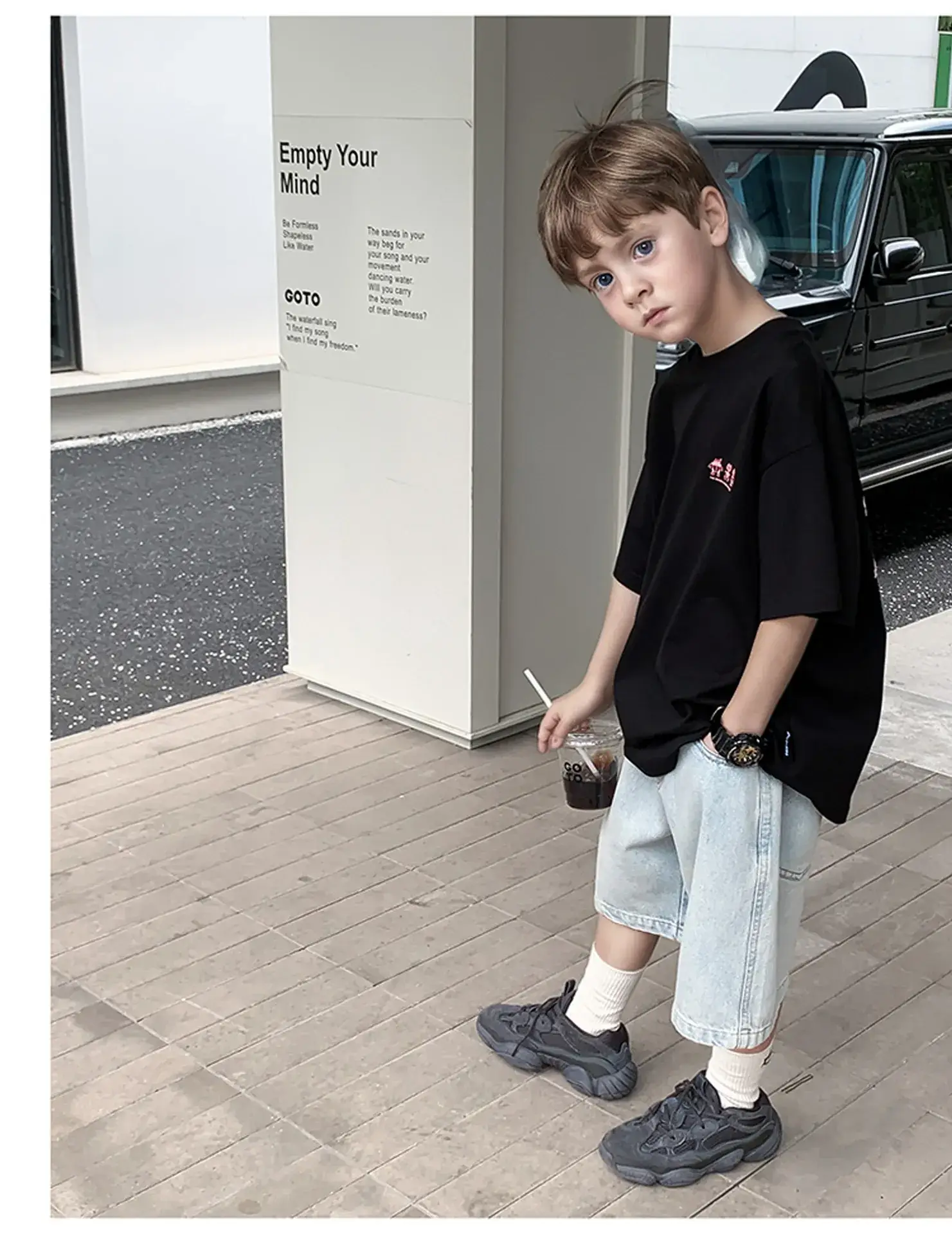 2024 Boys Summer Dress Korean Style Crewneck T-Shirt — feature 37