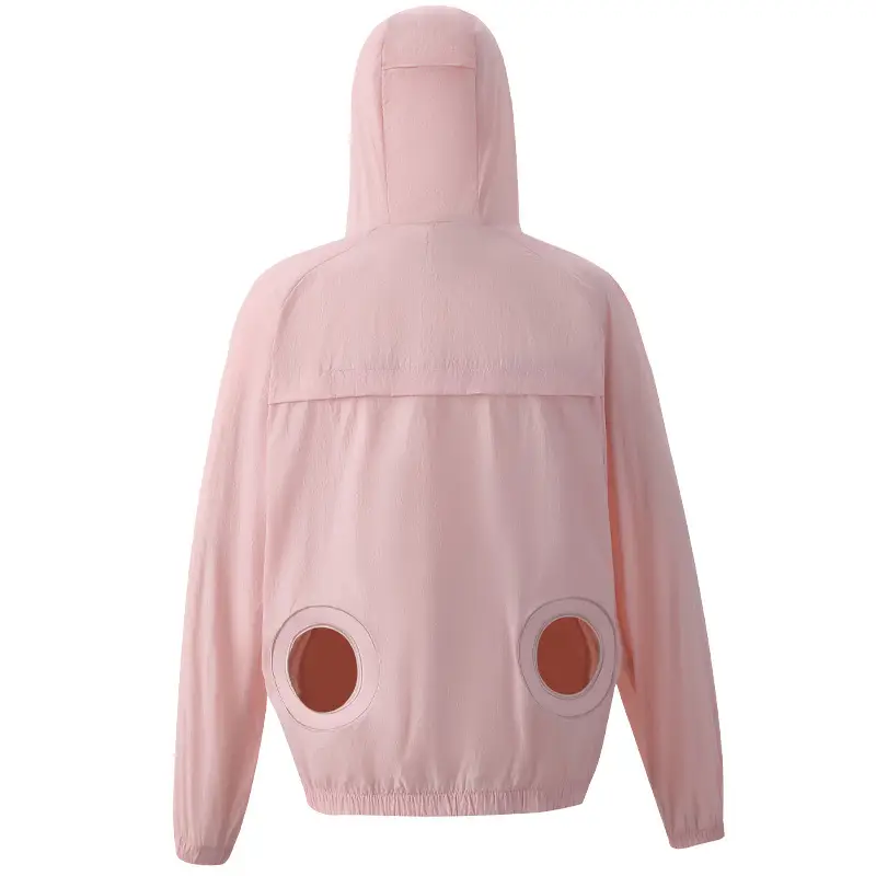 Pink Hooded Cooling Hoodie with Transparent Back Panel