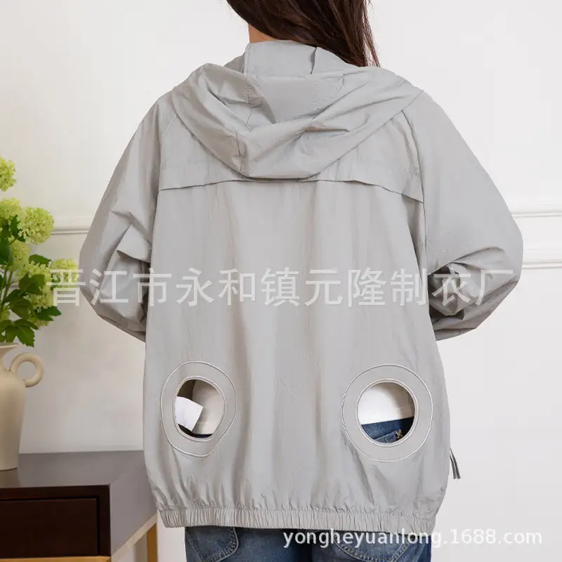 Pink Hooded Cooling Hoodie with Transparent Back Panel — feature 28