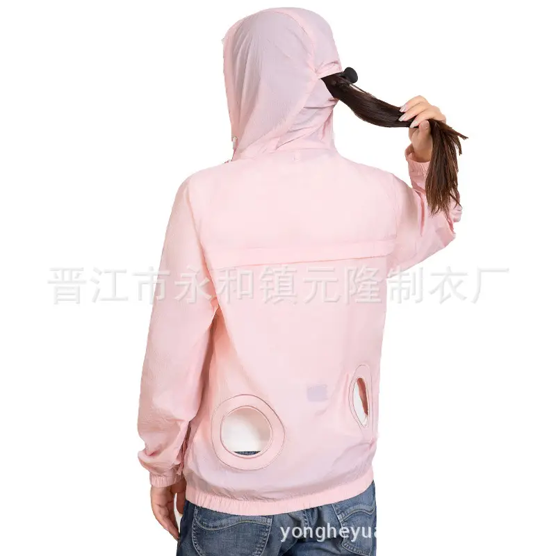Pink Hooded Cooling Hoodie with Transparent Back Panel