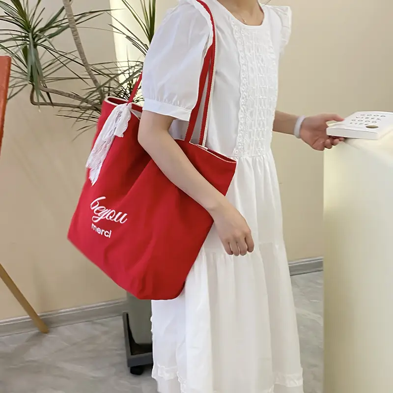 Striped Canvas Tote Bag 2024 New Korean Style - Image 13