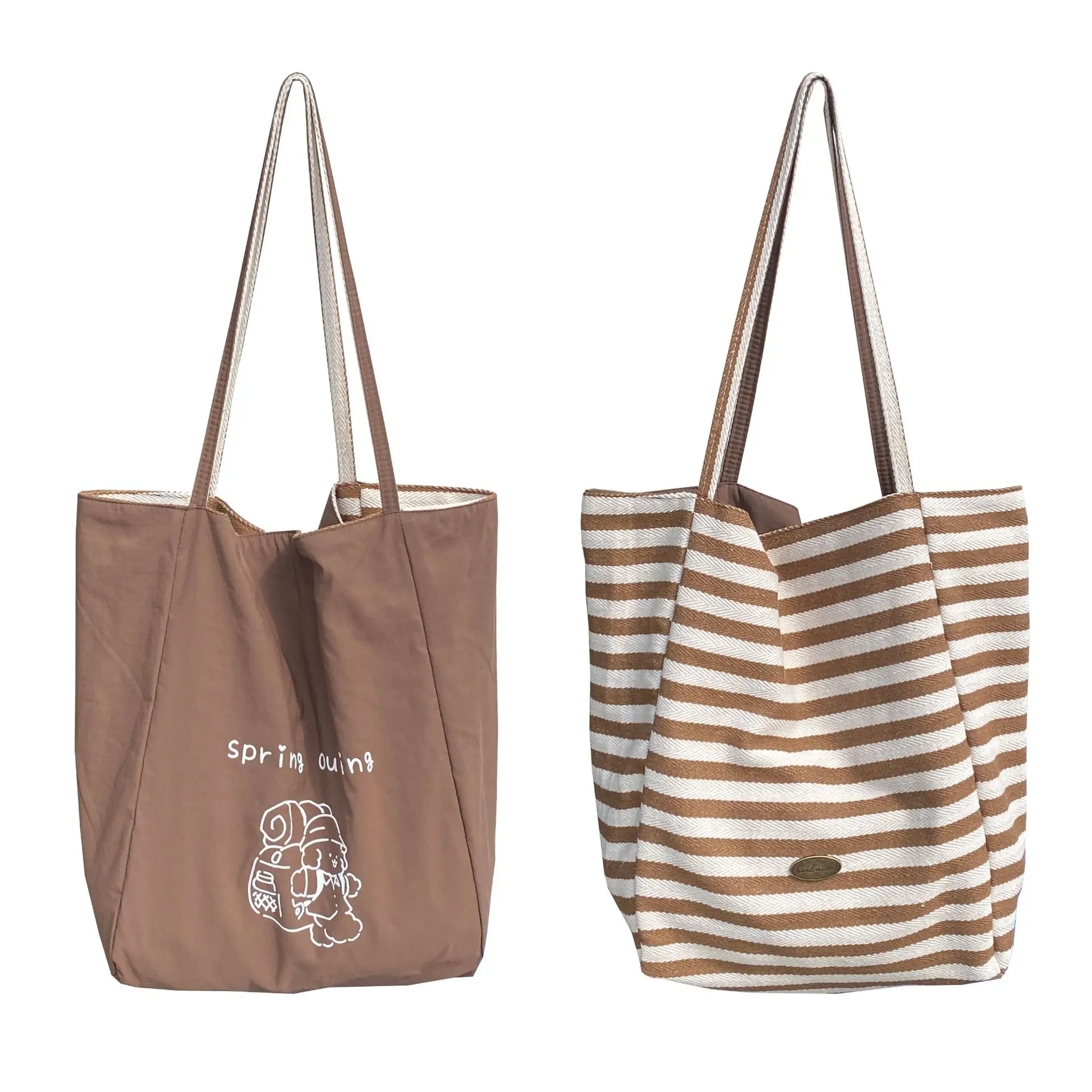 Striped Canvas Tote Bag 2024 New Korean Style - Image 10
