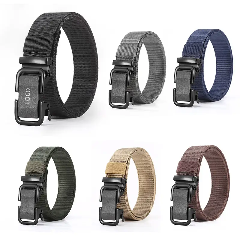 Men's Black Nylon Braid Belt with Automatic Buckle - Image 7