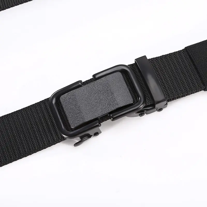Men's Black Nylon Braid Belt with Automatic Buckle - Image 9