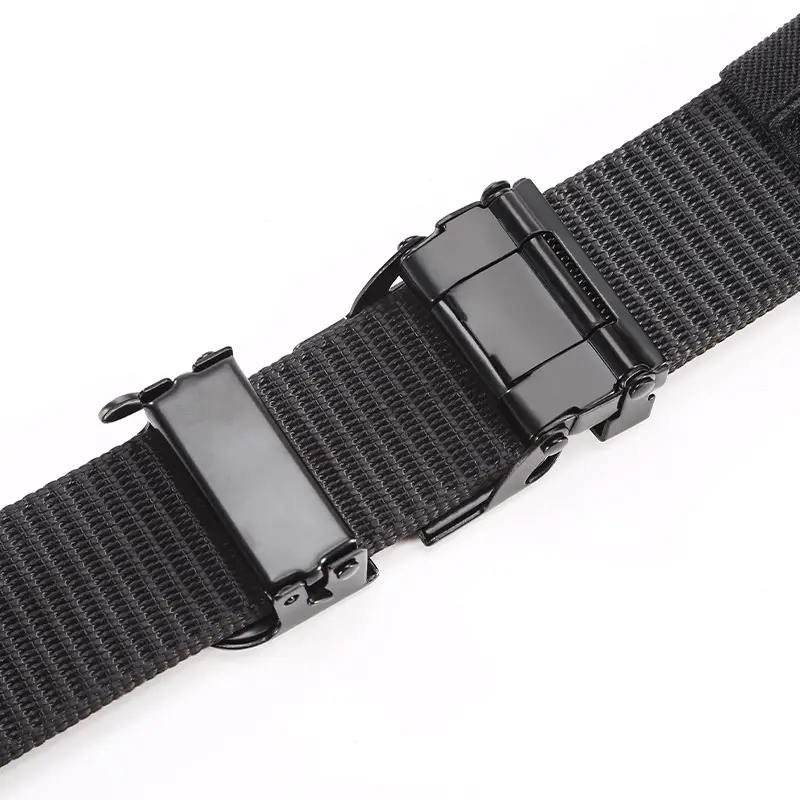 Men's Black Nylon Braid Belt with Automatic Buckle - Image 10