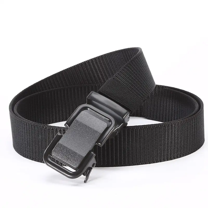 Men's Black Nylon Braid Belt with Automatic Buckle - Image 11