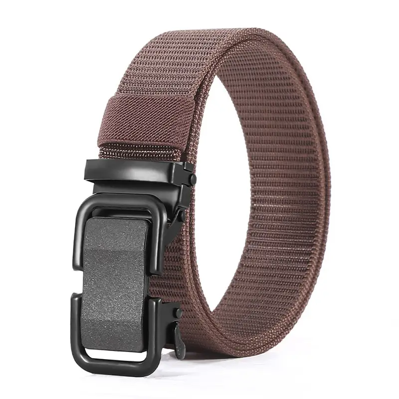 Men's Black Nylon Braid Belt with Automatic Buckle - Image 2